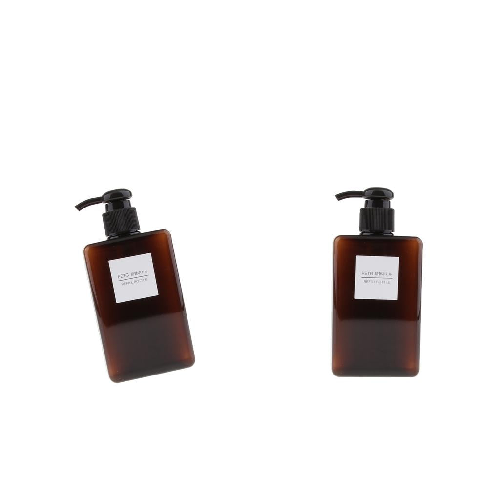 2Pcs Foaming Soap Dispenser Cosmetic Containers Bottle Brown 280ml