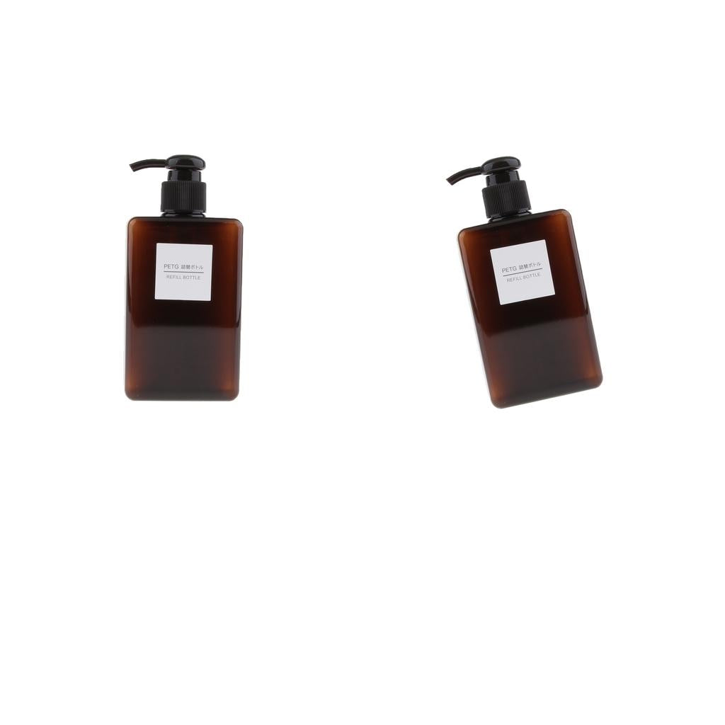 2Pcs Foaming Soap Dispenser Cosmetic Containers Bottle Brown 280ml