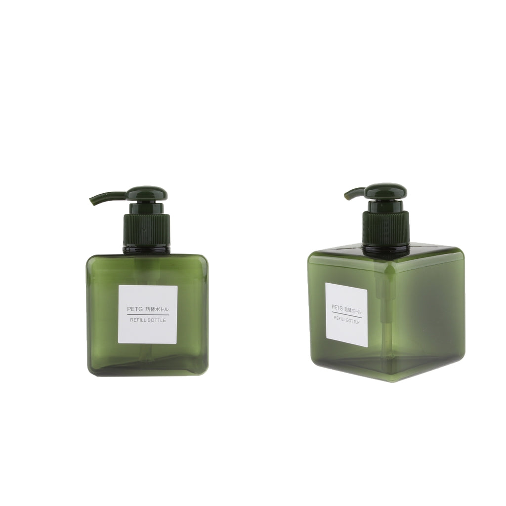 2Pcs Foaming Soap Dispenser Cosmetic Containers Bottle Dark green 250ml