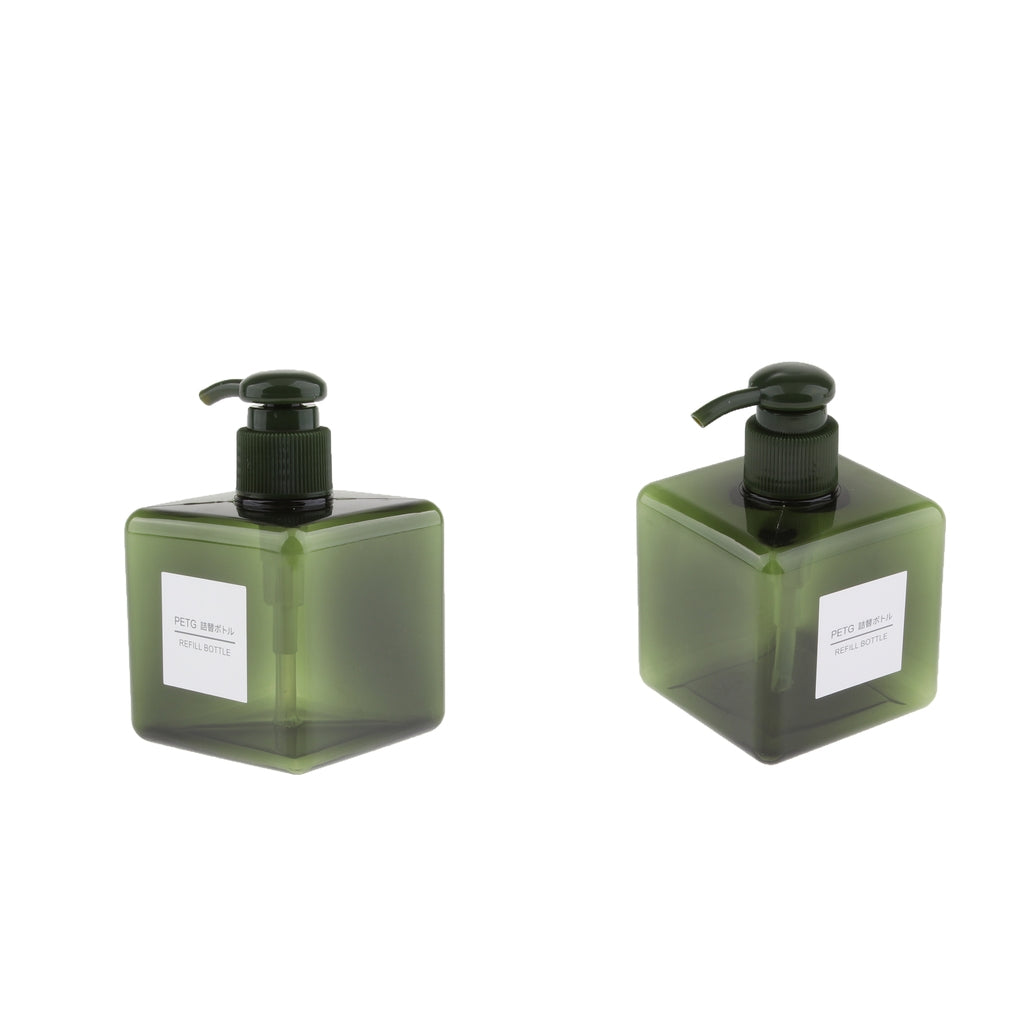 2Pcs Foaming Soap Dispenser Cosmetic Containers Bottle Dark green 250ml