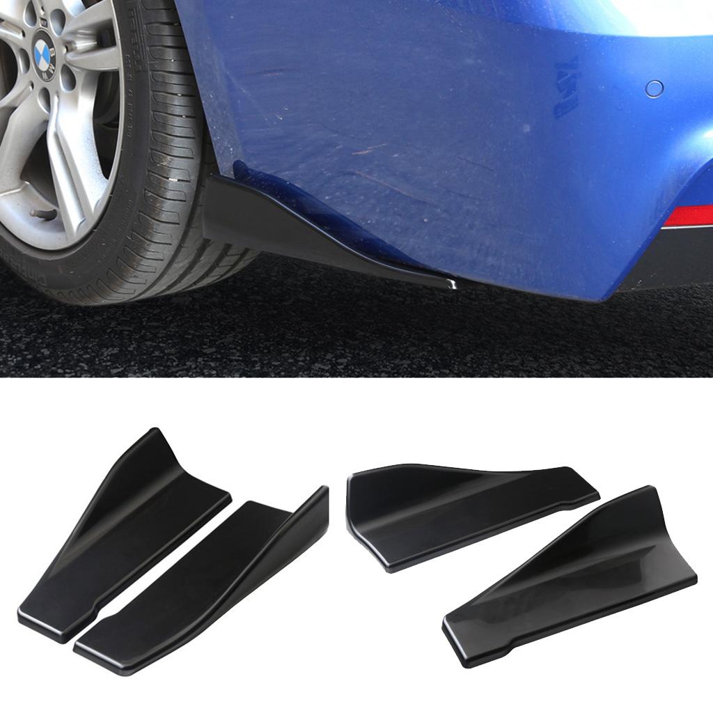 4pcs PP Car Body Rear Bumper Spoilers Lip Kit Splitters Protectors Diffuser