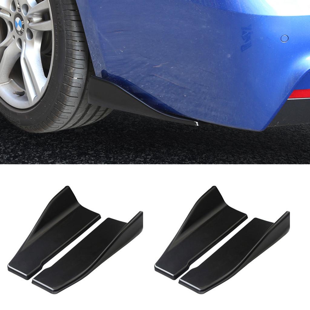 4pcs PP Car Body Rear Bumper Spoilers Lip Kit Splitters Protectors Diffuser