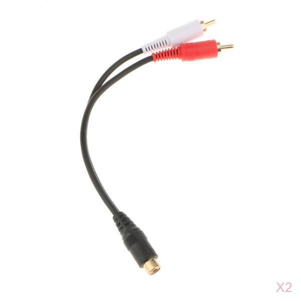 2x RCA Female to 2RCA Male Gold Plated Audio Adapter Splitter Cable 0.2m