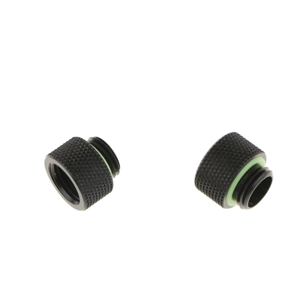 2x Fitting Extender G1/4 Thread Matt Black Copper For PC Liquid Cooling 10mm