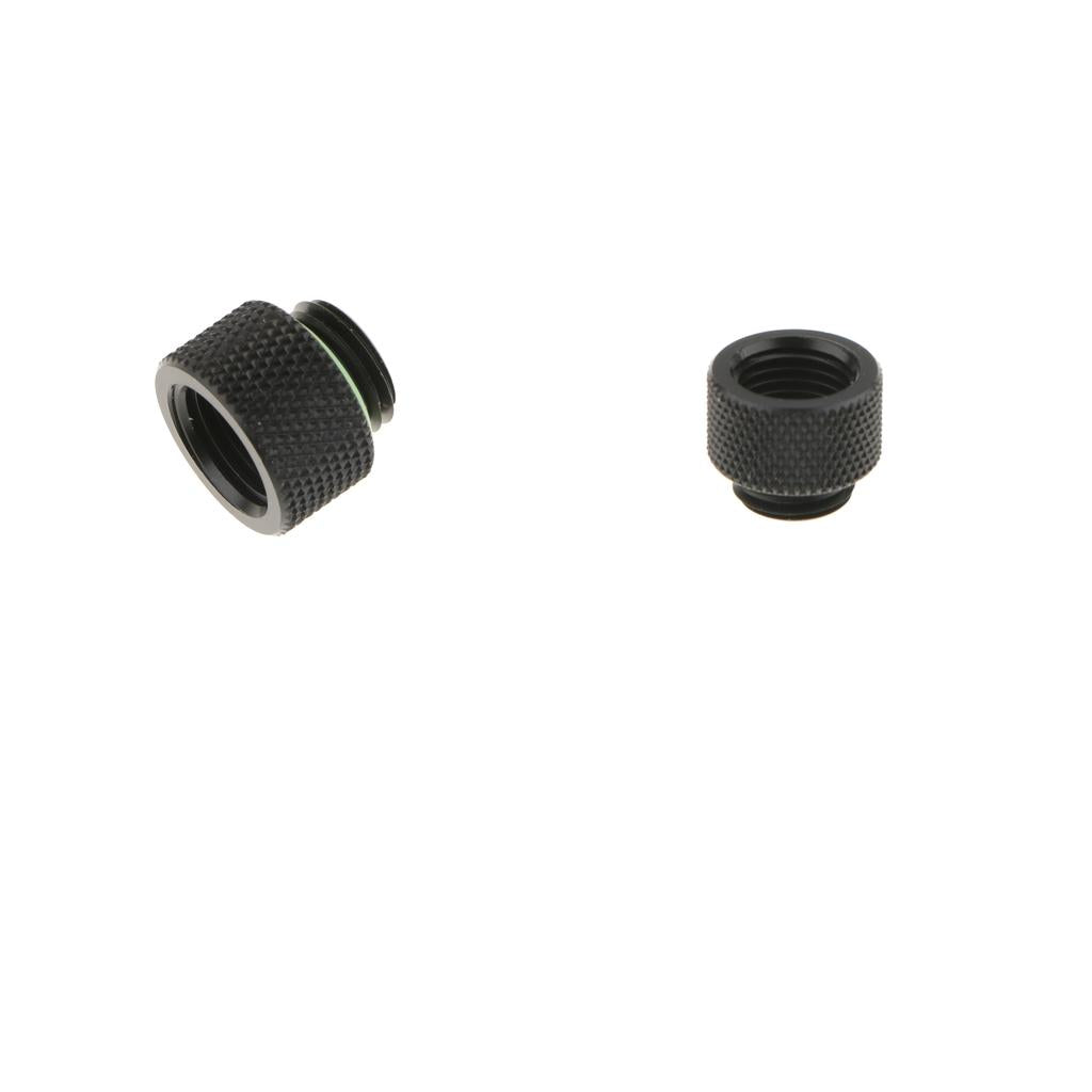 2x Fitting Extender G1/4 Thread Matt Black Copper For PC Liquid Cooling 10mm