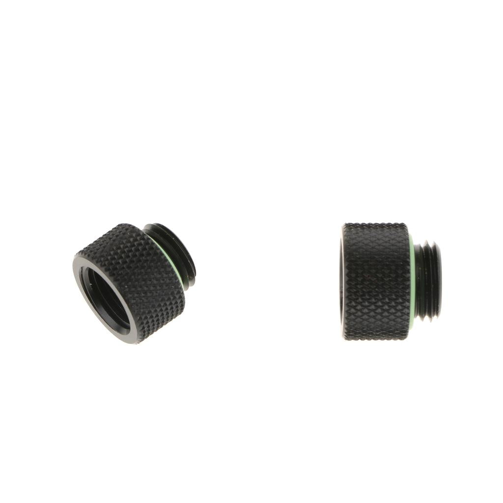 2x Fitting Extender G1/4 Thread Matt Black Copper For PC Liquid Cooling 10mm