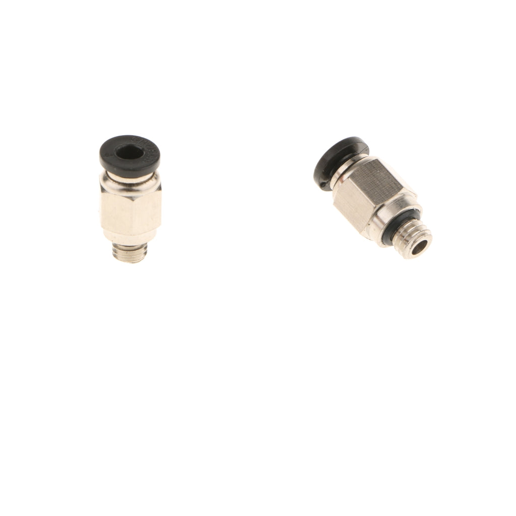 2x PC4-M6 Pneumatic Straight Fitting 4mm Thread M6 Connector for 3D Printer