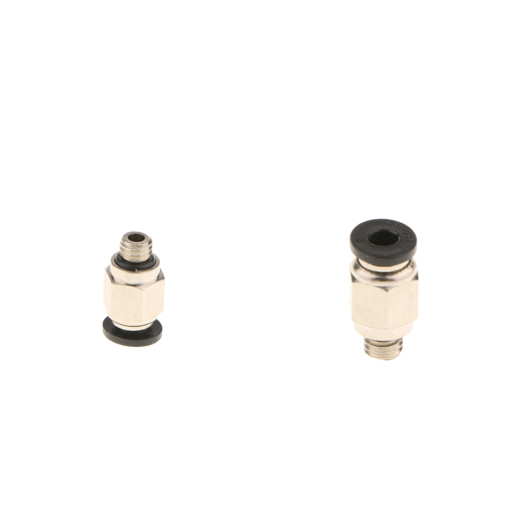 2x PC4-M6 Pneumatic Straight Fitting 4mm Thread M6 Connector for 3D Printer