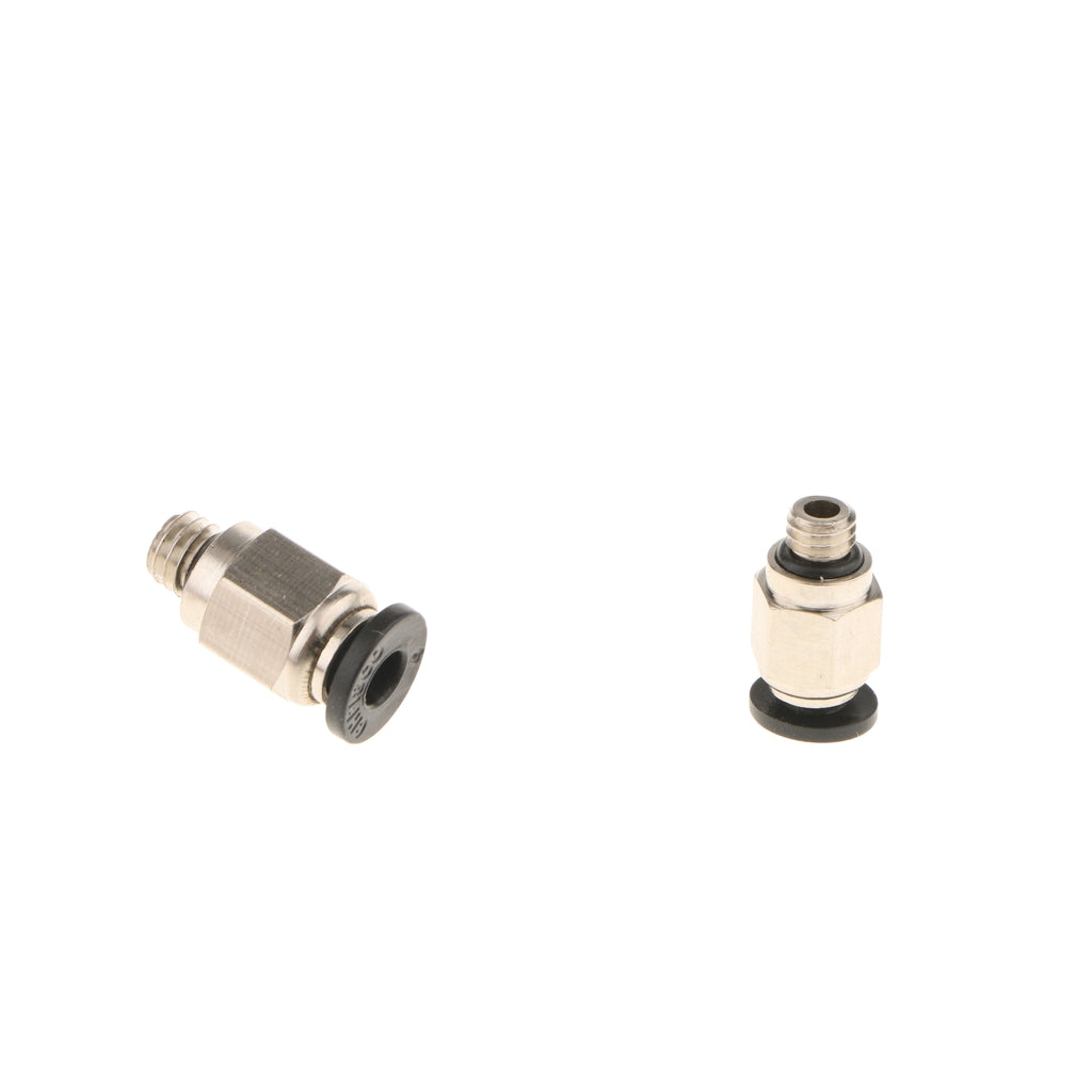 2x PC4-M6 Pneumatic Straight Fitting 4mm Thread M6 Connector for 3D Printer