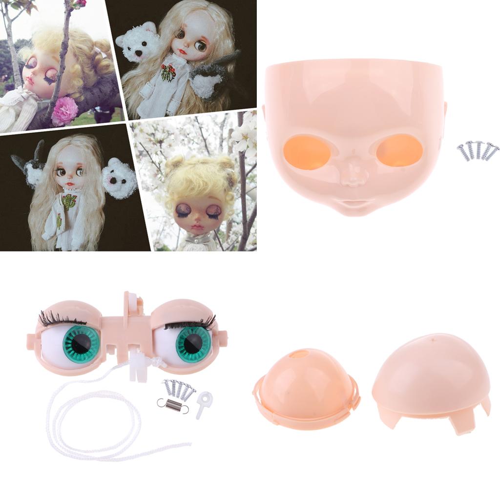 12 Doll Faceplate Backplate Head Scalp Shell Eye Mechanism Set for Blythe"