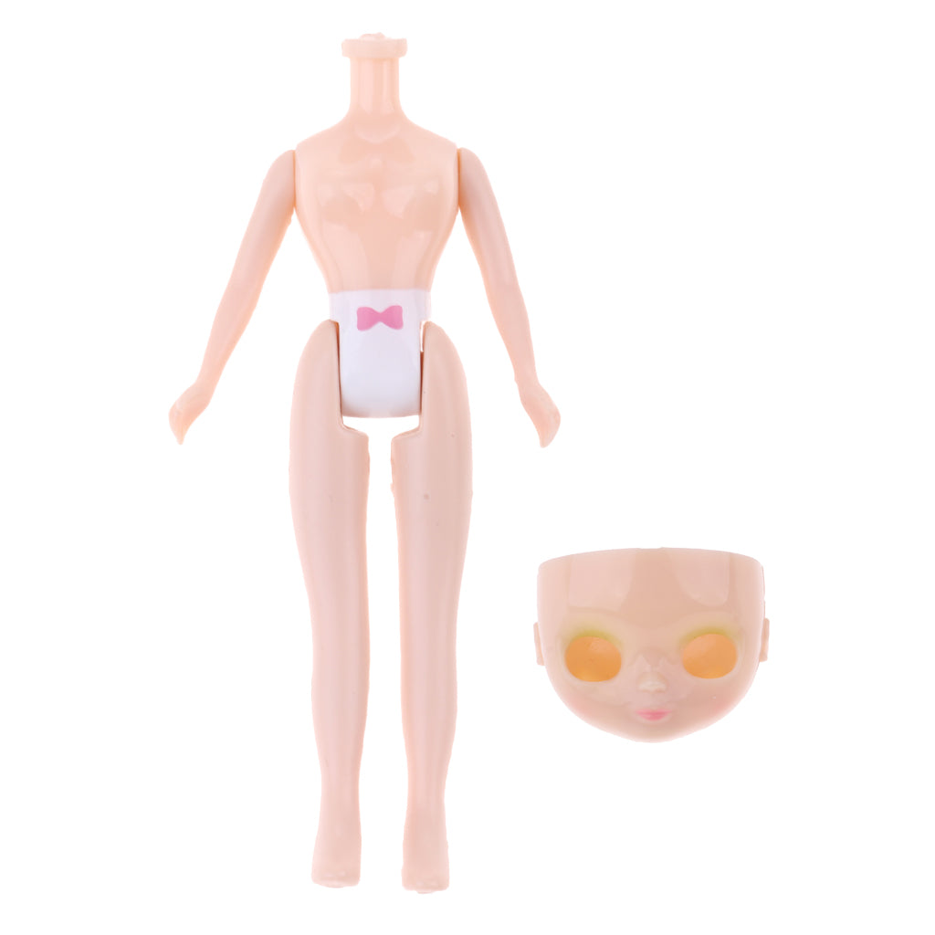 7.5cm Mini Nude Doll Body Face Shell Set for Petite Blythe Doll Custom DIY