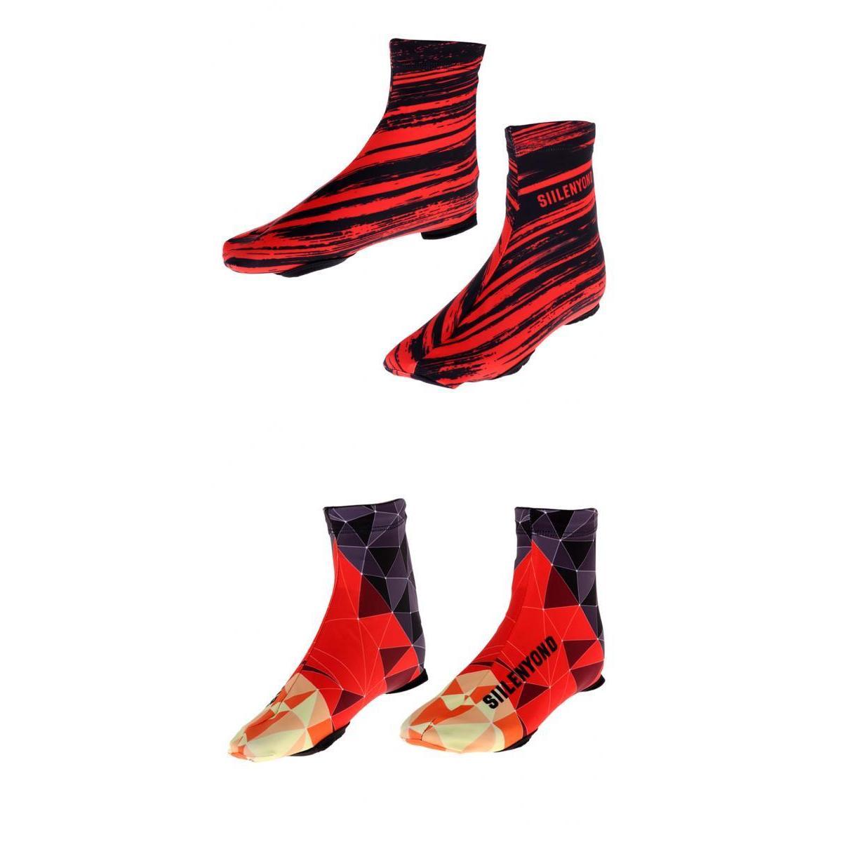 2 Pairs Windproof Bike Cycling Shoe Covers Winter Biking Zipper Overshoes