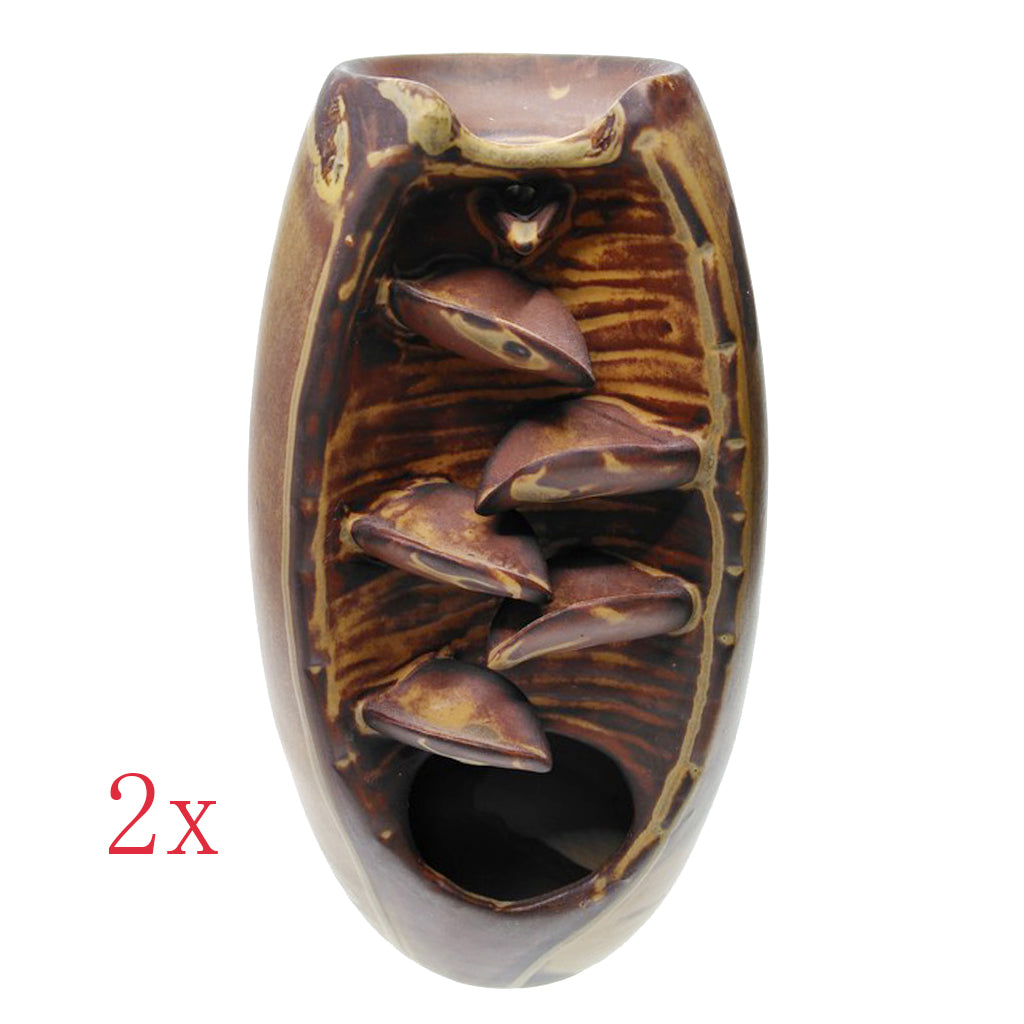 2Pcs Mountain Smoke Backflow Incense Burner Stick Cone Holder Decor Ornament