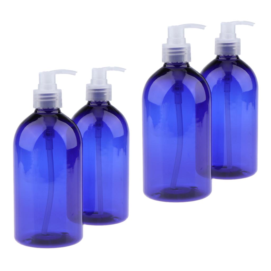 4Pcs 500mL Travel Lotion Pump Bottles Makeup Shower Gel Storage Containers