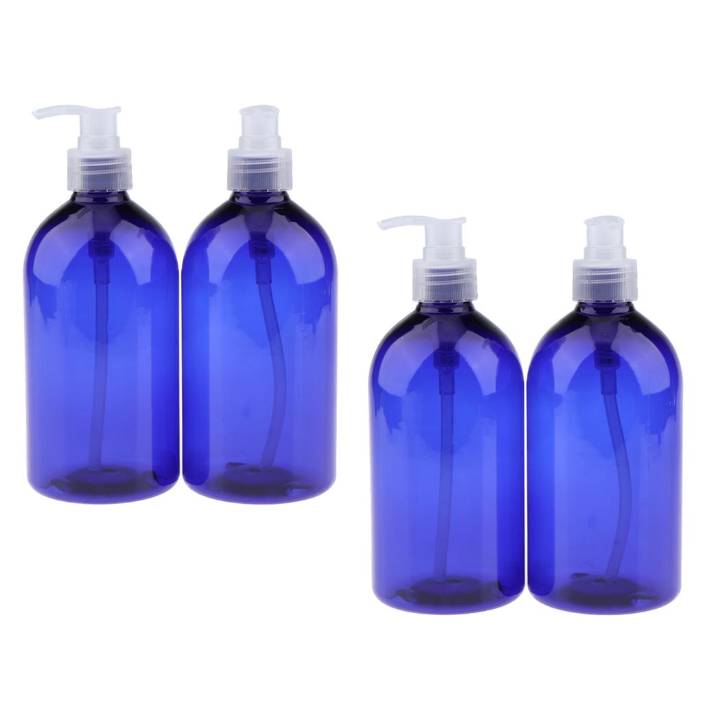4Pcs 500mL Travel Lotion Pump Bottles Makeup Shower Gel Storage Containers