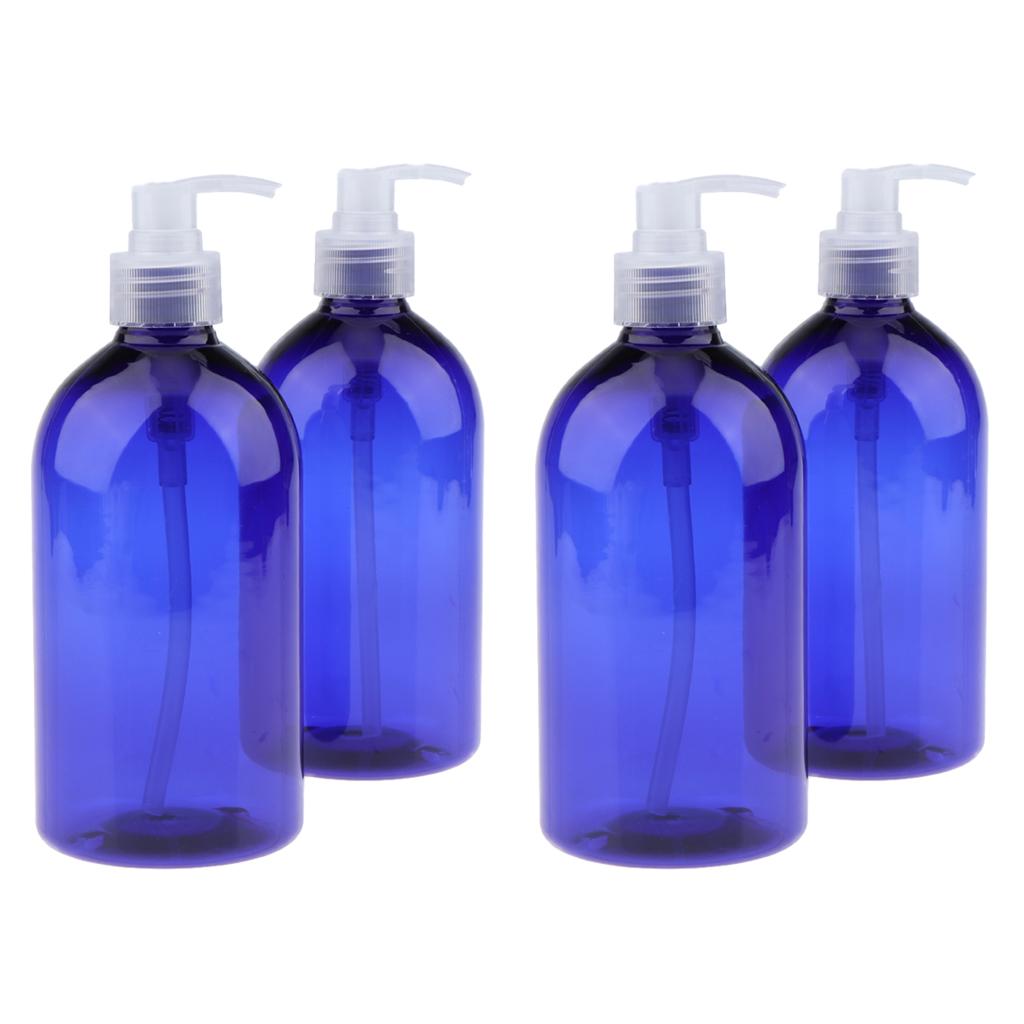 4Pcs 500mL Travel Lotion Pump Bottles Makeup Shower Gel Storage Containers