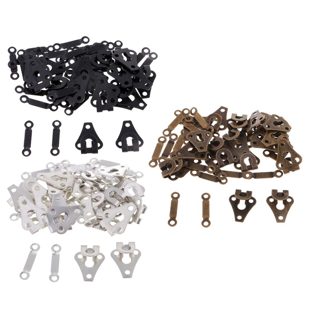 60 Sets Copper Hook and Eye Closures Fastener for Trouser Jeans Dress Sewing