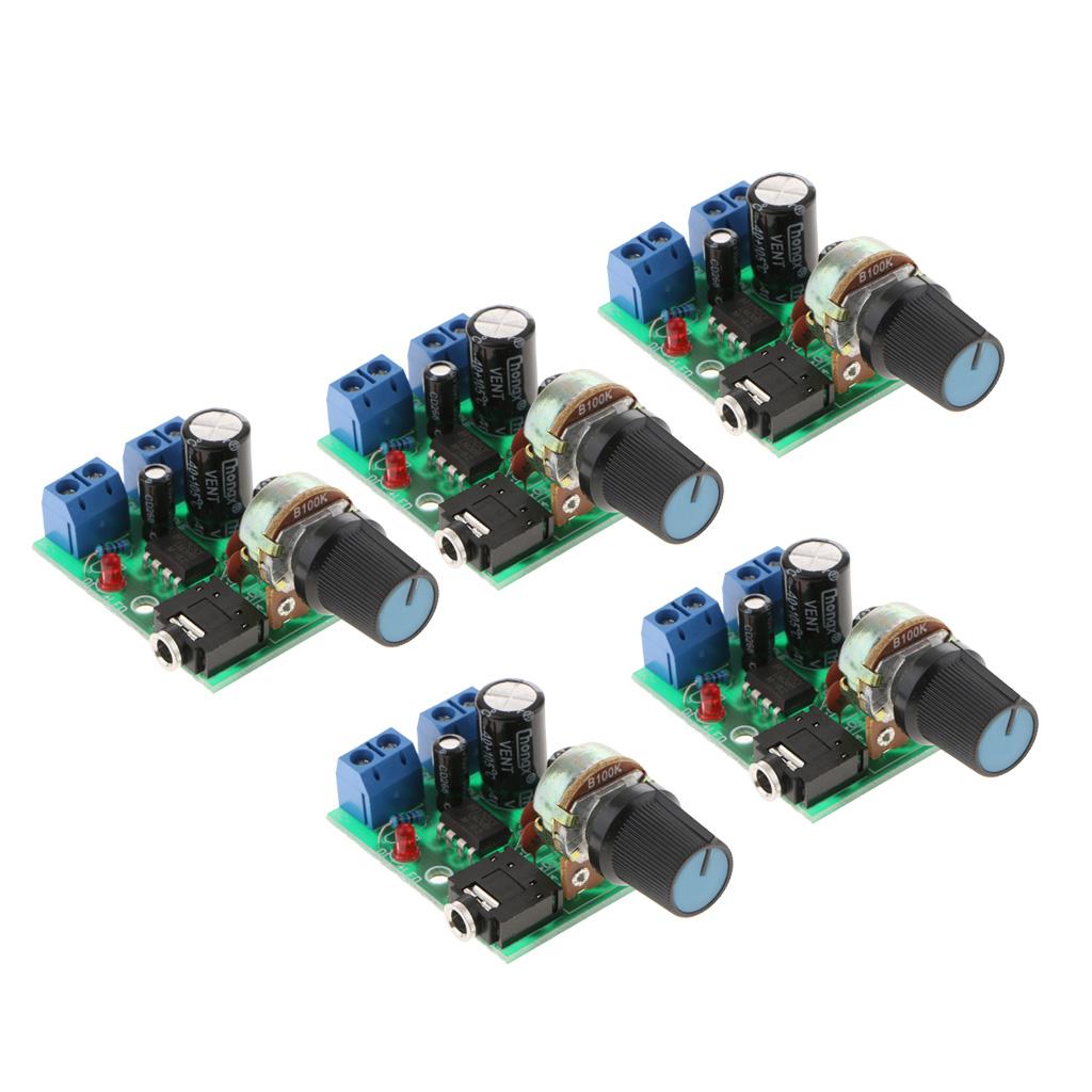 5PCS LM386 Audio Amplifier Board 0.5-10W DC3-12V Stereo AMP Single-Channel