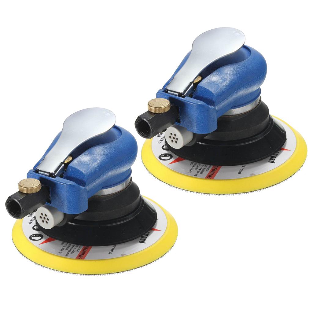 2x 6'' Air Orbital Sander Pneumatic Disc Polisher Grinding Sanding Tool