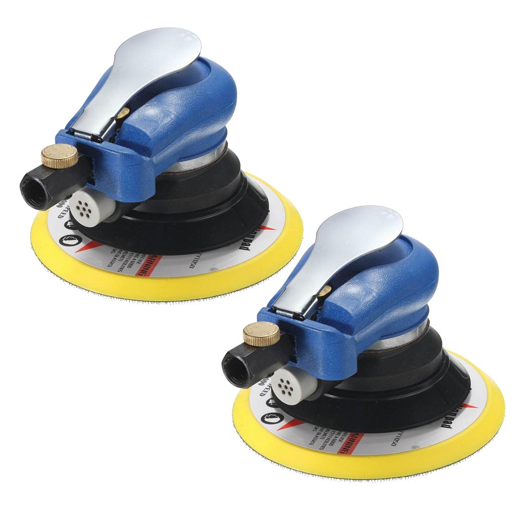 2x 6'' Air Orbital Sander Pneumatic Disc Polisher Grinding Sanding Tool