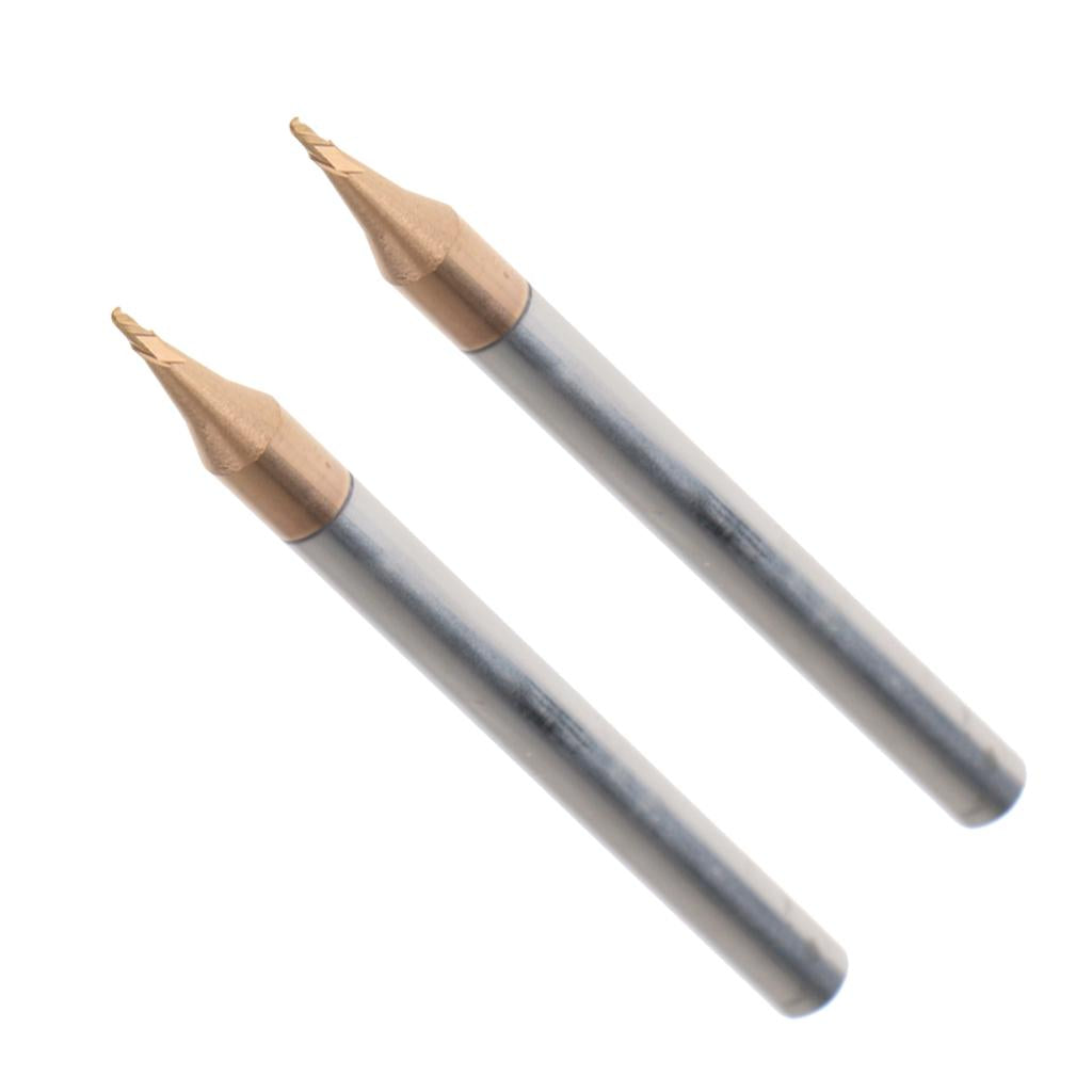 2x HRC55 Tungsten Carbide Coated Ball Nose End Mill CNC Tool Radius 0.5mm