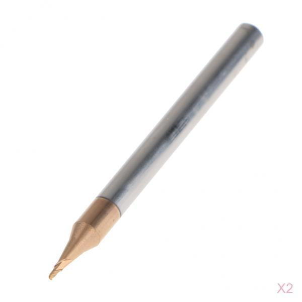 2x HRC55 Tungsten Carbide Coated Ball Nose End Mill CNC Tool Radius 0.5mm