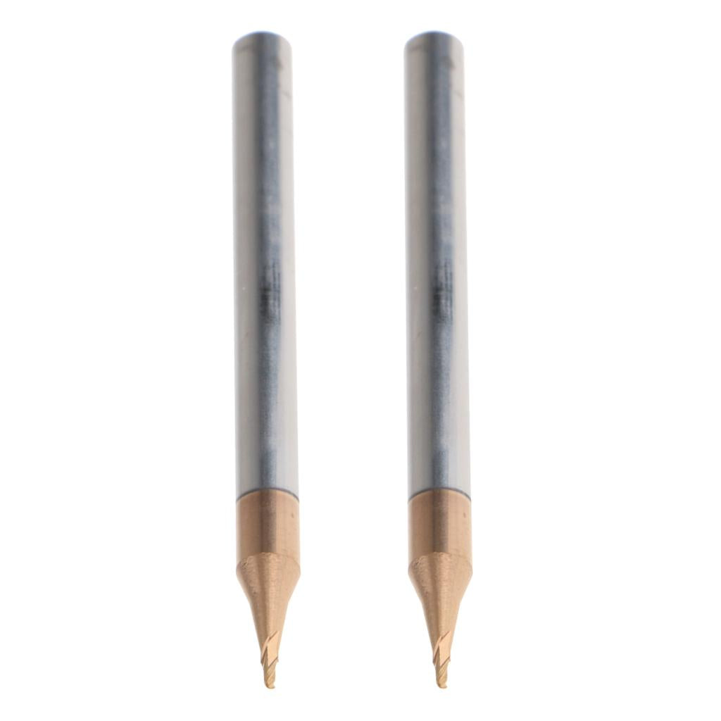 2x HRC55 Tungsten Carbide Coated Ball Nose End Mill CNC Tool Radius 0.5mm