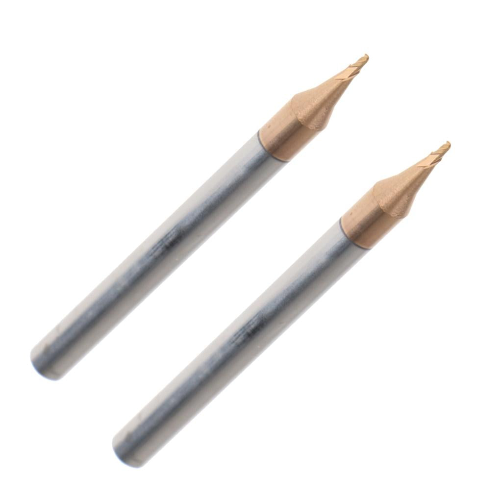 2x HRC55 Tungsten Carbide Coated Ball Nose End Mill CNC Tool Radius 0.5mm