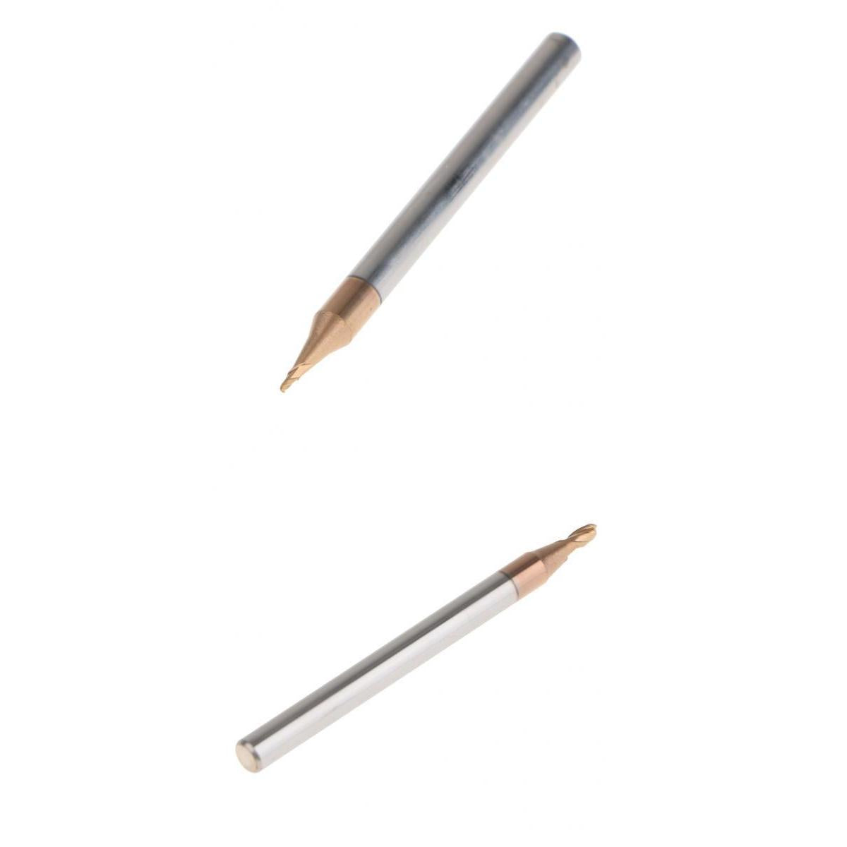 2x HRC55 Tungsten Carbide Coated Ball Nose End Mill CNC Tool, R1x4 + R0.5x4