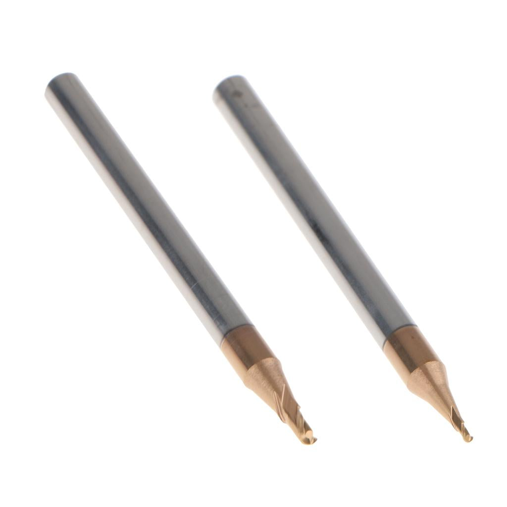 2x HRC55 Tungsten Carbide Coated Ball Nose End Mill CNC Tool, R1x4 + R0.5x4