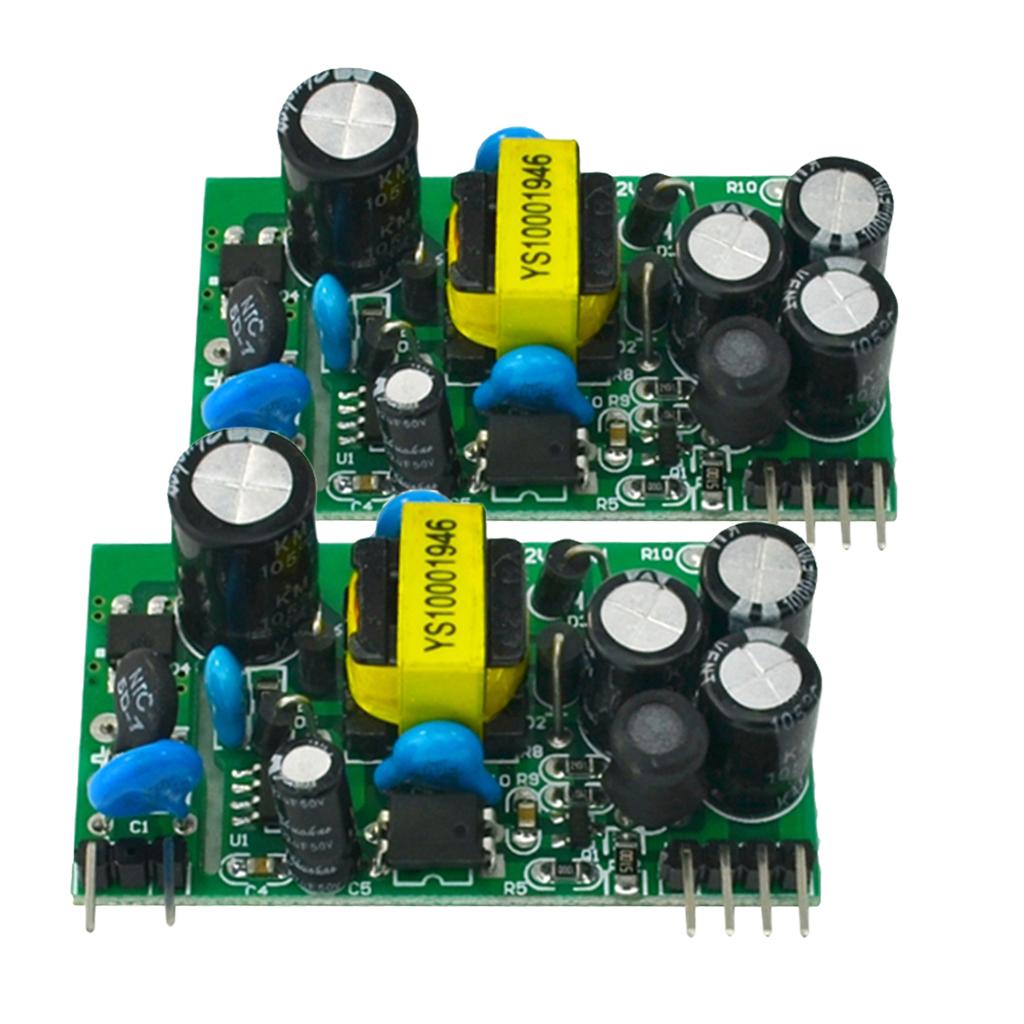 2PCS AC-DC 5V500mA+12V300mA Dual Output Isolated Power Supply