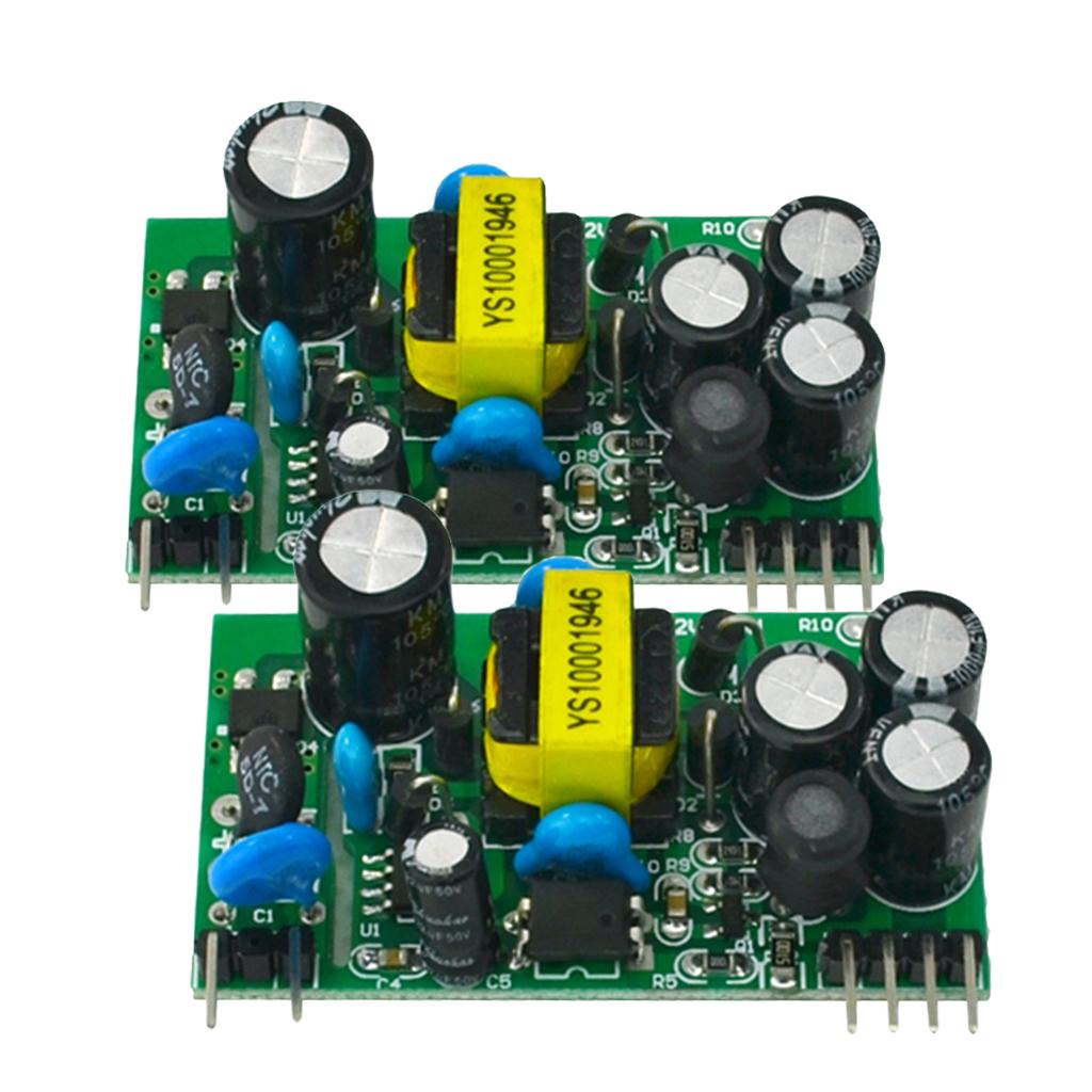 2PCS AC-DC 5V500mA+12V300mA Dual Output Isolated Power Supply