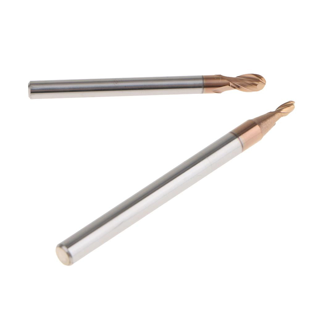 2x HRC55 Tungsten Carbide Coated Ball Nose End Mill CNC Tool, R1*4 + R2*4