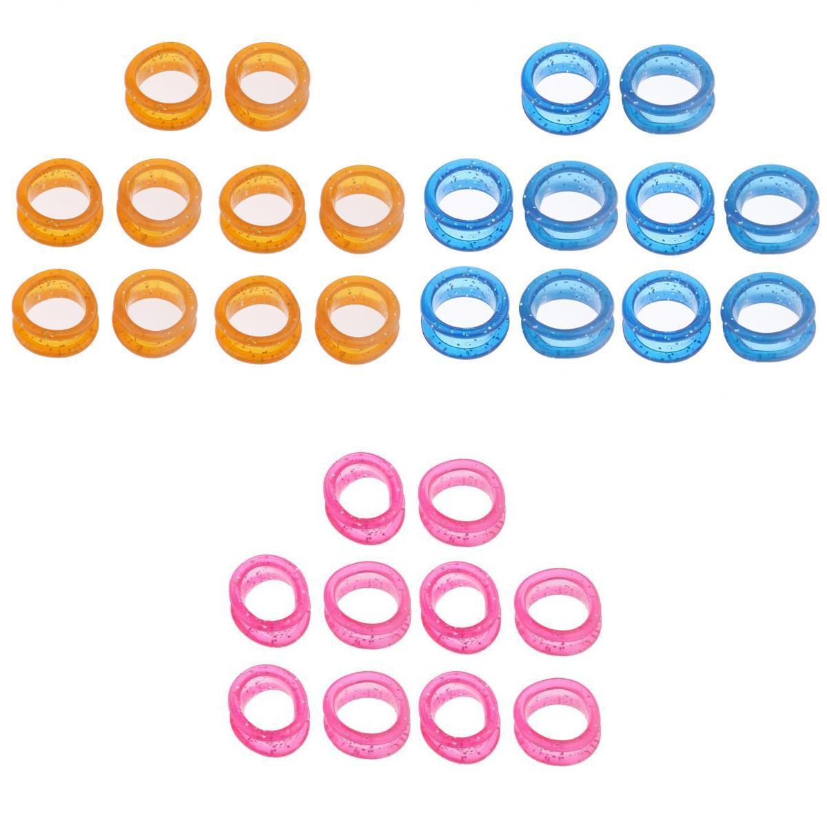 30pcs Silicone Barber Hair Grooming Shears Scissor Finger Ring Grips Inserts