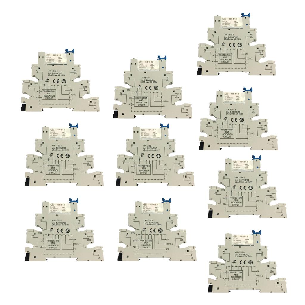 10PCS Hongfa HF41F PCB Relay 5 PIN Relay Socket 6-24V AC/DC 6A 41F-1Z-C2-1