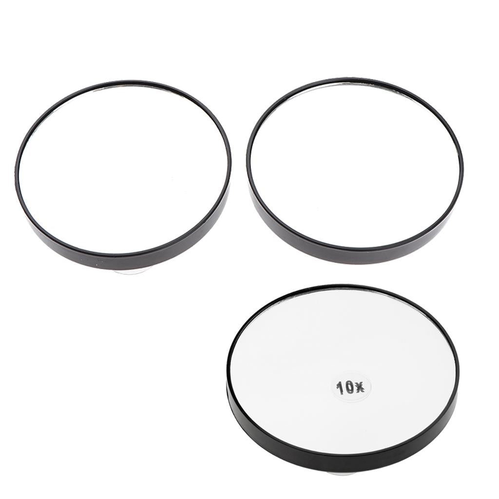 5X/10X Magnifying Suction Cup Travel Mirror for Precise Makeup Apply 3pcs