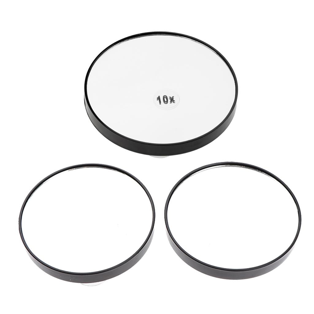 5X/10X Magnifying Suction Cup Travel Mirror for Precise Makeup Apply 3pcs