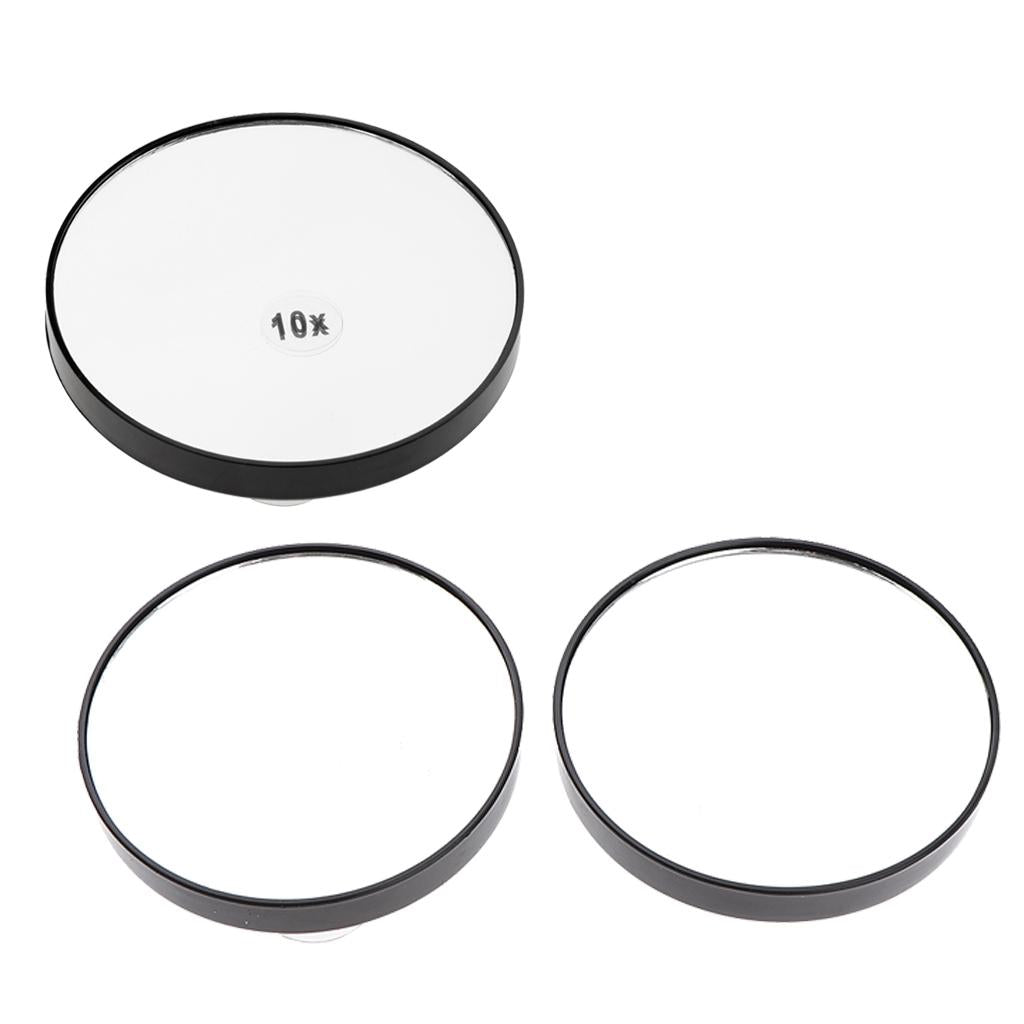5X/10X Magnifying Suction Cup Travel Mirror for Precise Makeup Apply 3pcs