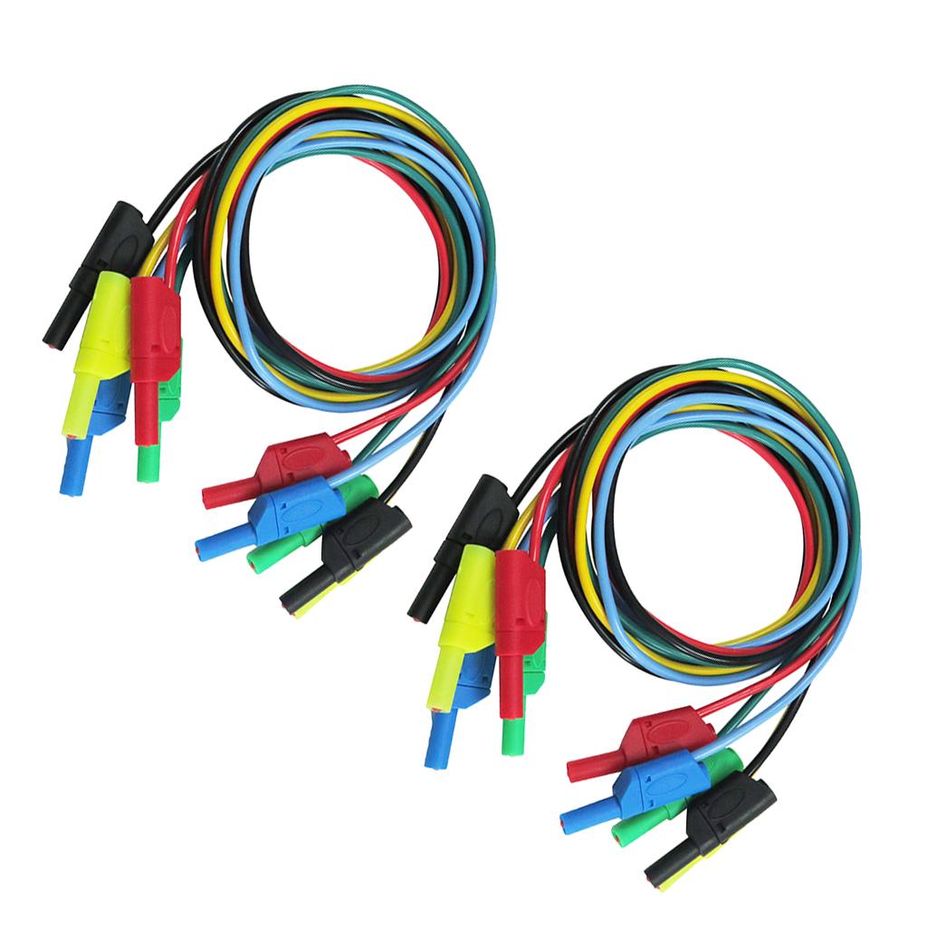 10pcs 4mm Banana to Banana Plug Soft Silicone Test Cable Lead for Multimeter