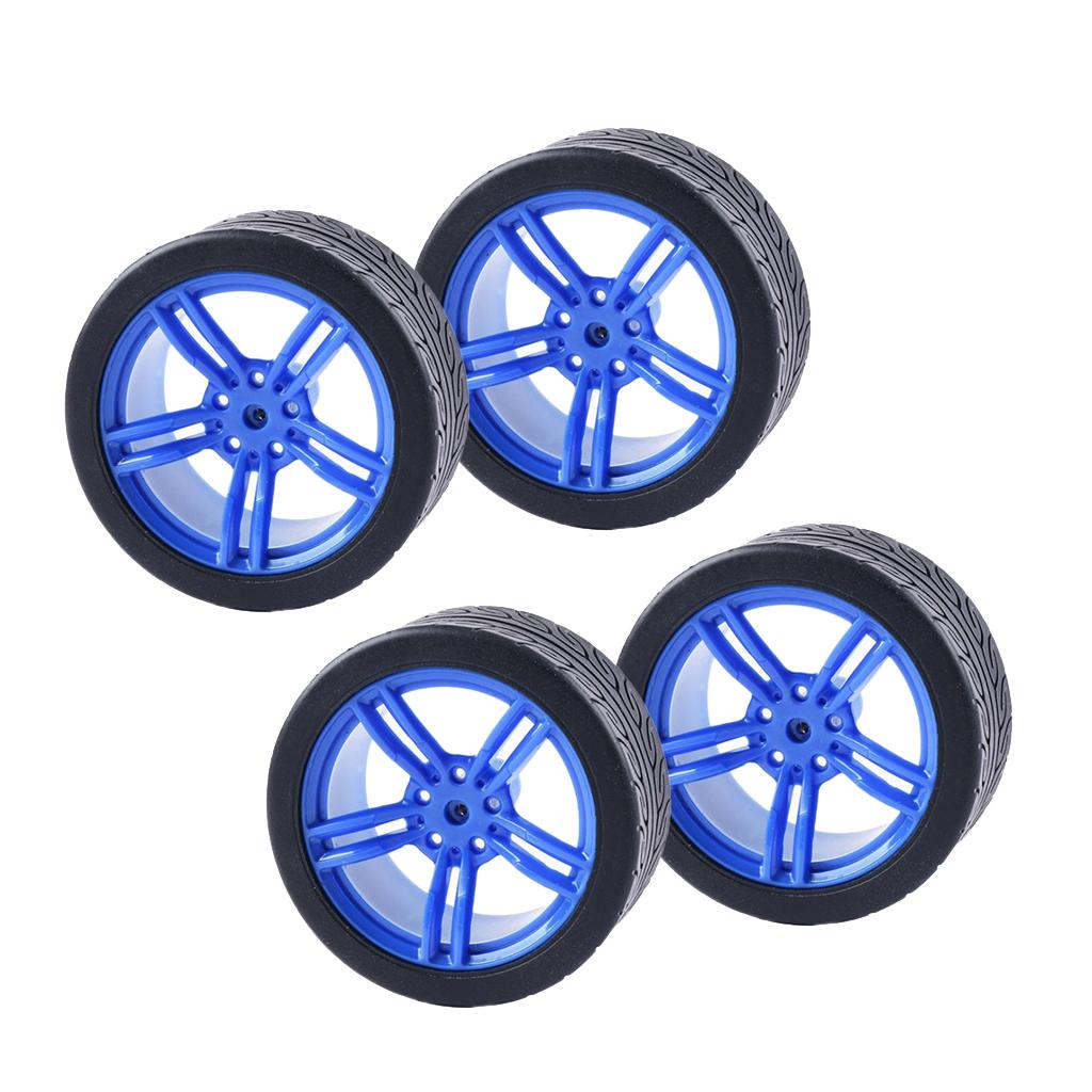 4pcs Rubber Tire TT Motor Car Wheel RC Model DIY Toy Car accessories #2