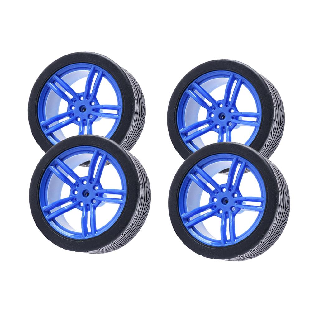 4pcs Rubber Tire TT Motor Car Wheel RC Model DIY Toy Car accessories #2