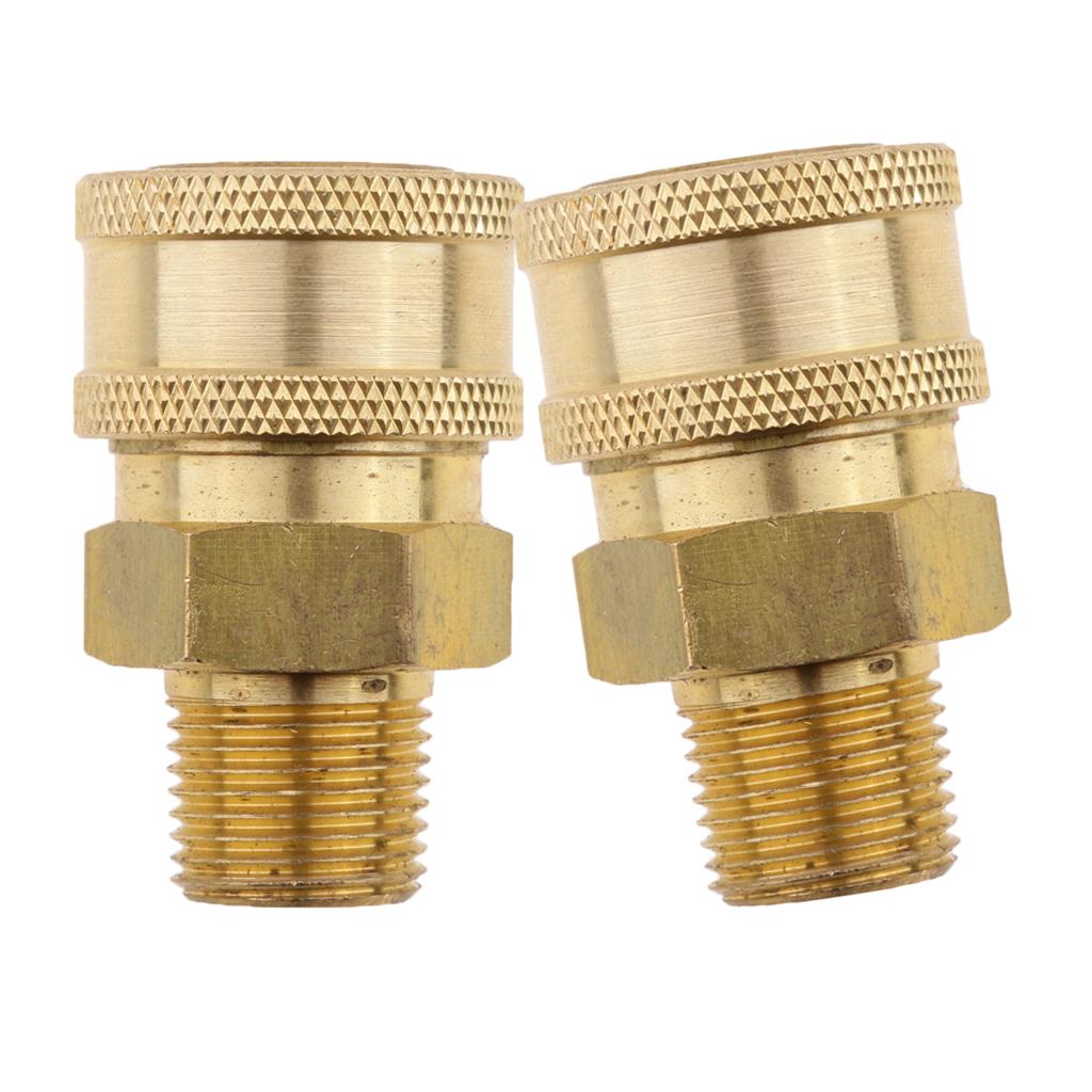 2X Female to 3/8 Male Socket Brass Pressure Washer Quick Connect Fitting