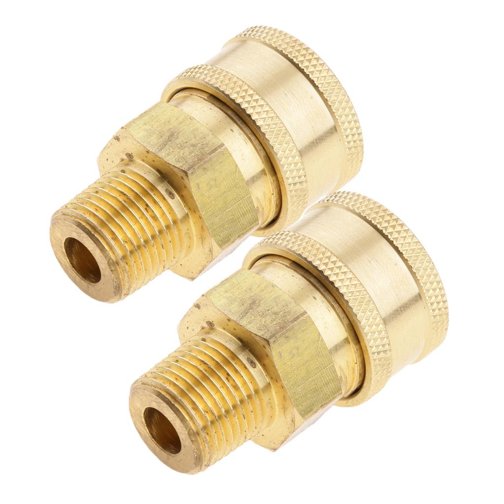 2X Female to 3/8 Male Socket Brass Pressure Washer Quick Connect Fitting