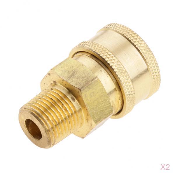 2X Female to 3/8 Male Socket Brass Pressure Washer Quick Connect Fitting