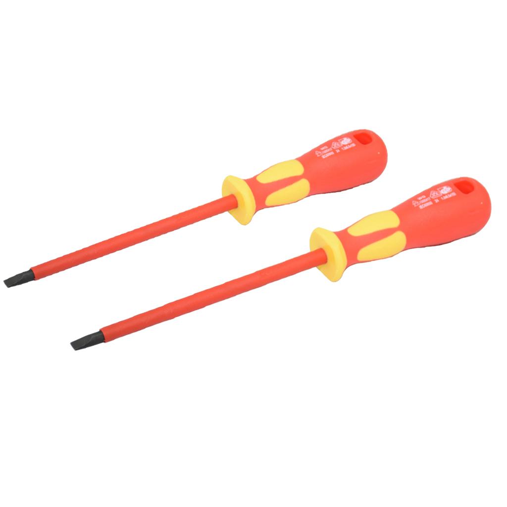 2Pcs Insulated Multi Manual Flat Slotted Screwdriver Repair Tool 2.5MM 3.0MM