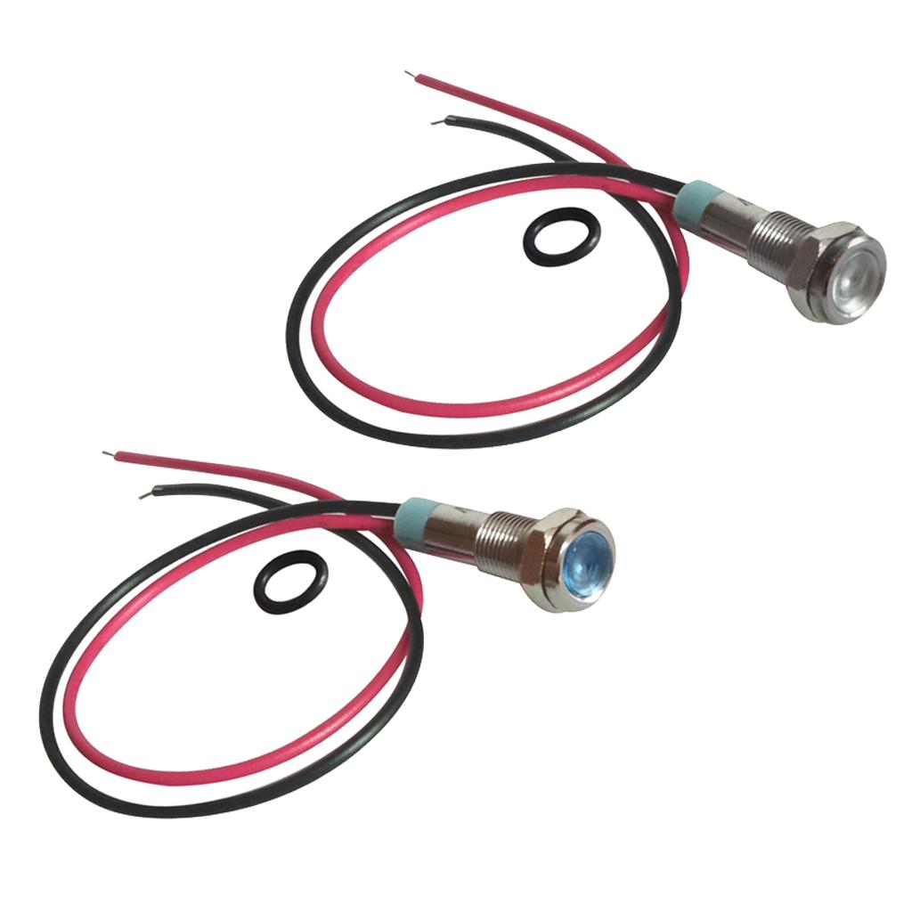 6mm Metal Indicator Light Waterproof Signal Pilot Dash Lamp 6V Blue+White