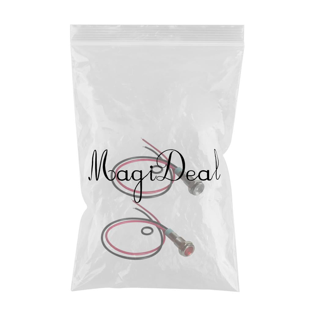 6mm Metal Indicator Light Waterproof Signal Pilot Dash Lamp 6V Red+White