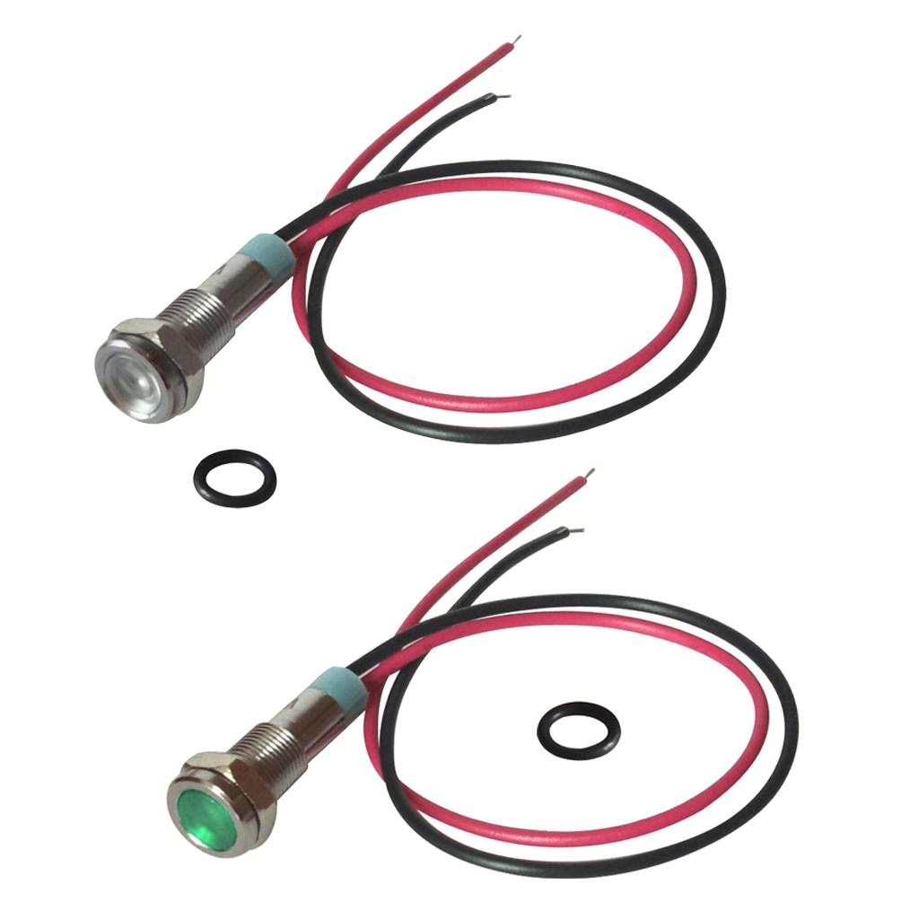 6mm Metal Indicator Light Waterproof Signal Pilot Dash Lamp 6V Green+White