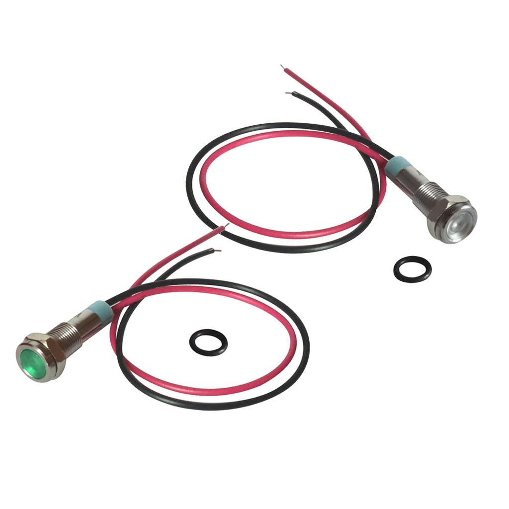6mm Metal Indicator Light Waterproof Signal Pilot Dash Lamp 6V Green+White