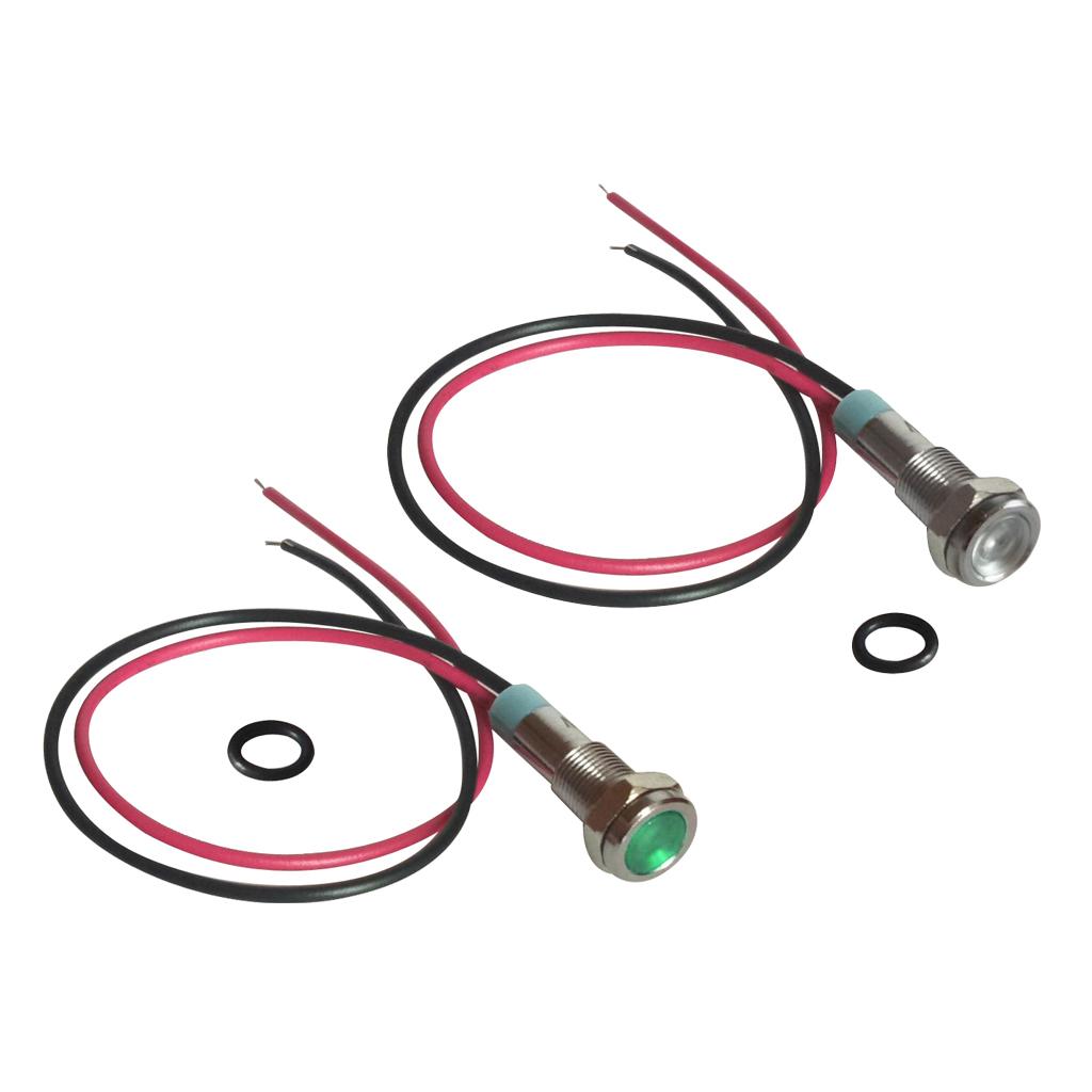 6mm Metal Indicator Light Waterproof Signal Pilot Dash Lamp 6V Green+White